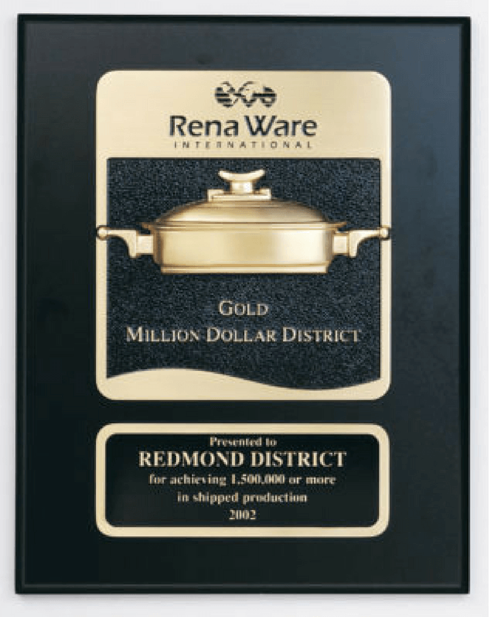 RenaWare Gold Million Dollar District Plaque