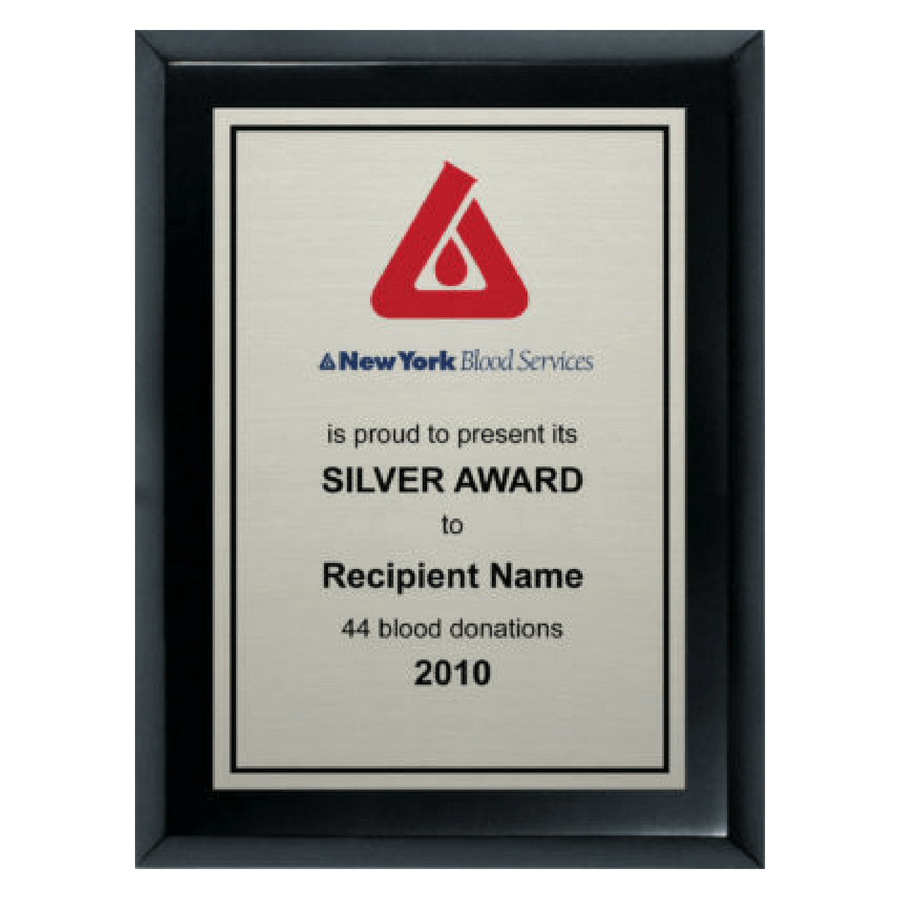 NY Blood Services Donor Recognition Plaque