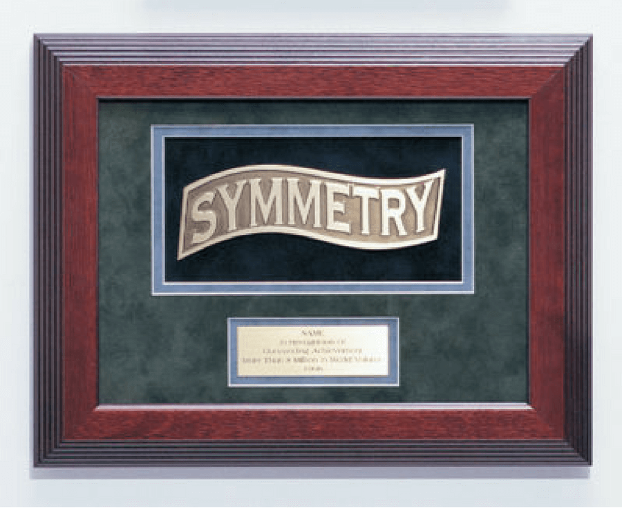 Symmetry Sales Award Plaque