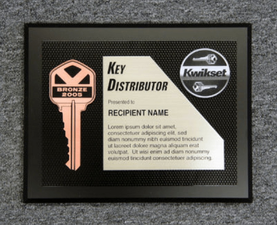 Kwikset Key Distributor Plaque