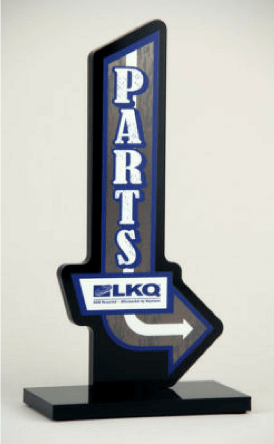 LKQ Acrylic Freestanding Vintage Sign Replica