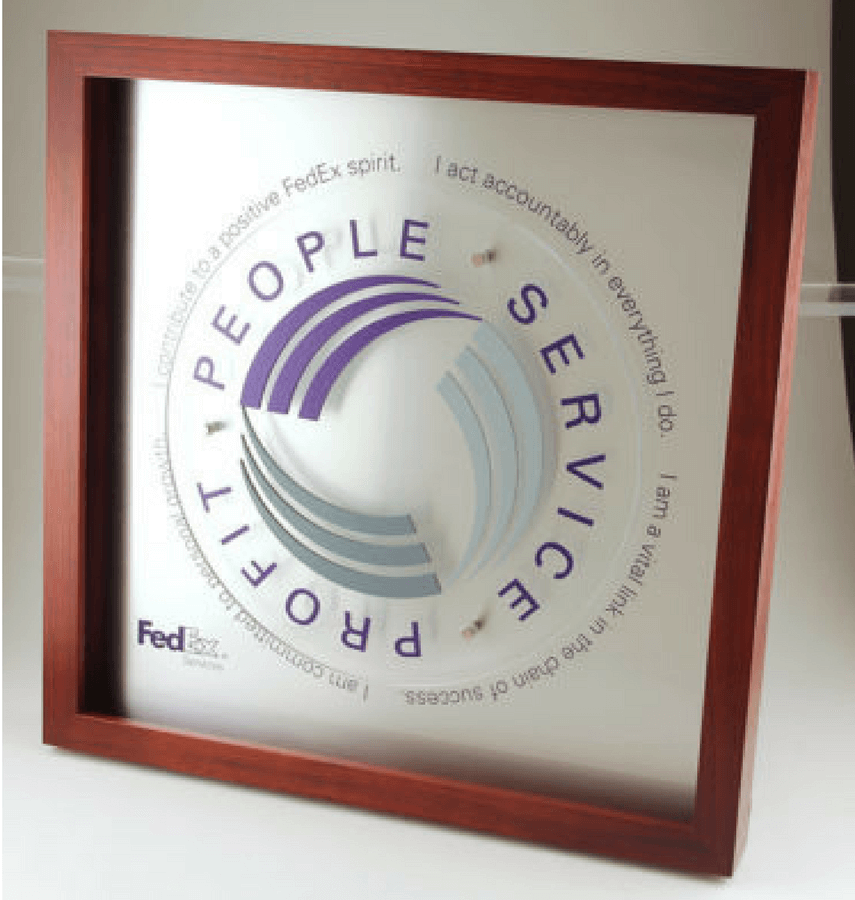 FedEx People Service Profit Display Frame Finish
