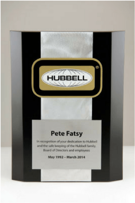 Hubbell Service Award Plaque