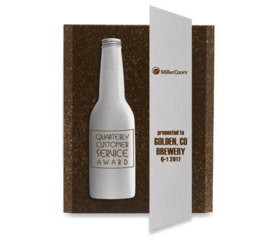 Miller Coors Brewing Customer Service Award Plaque