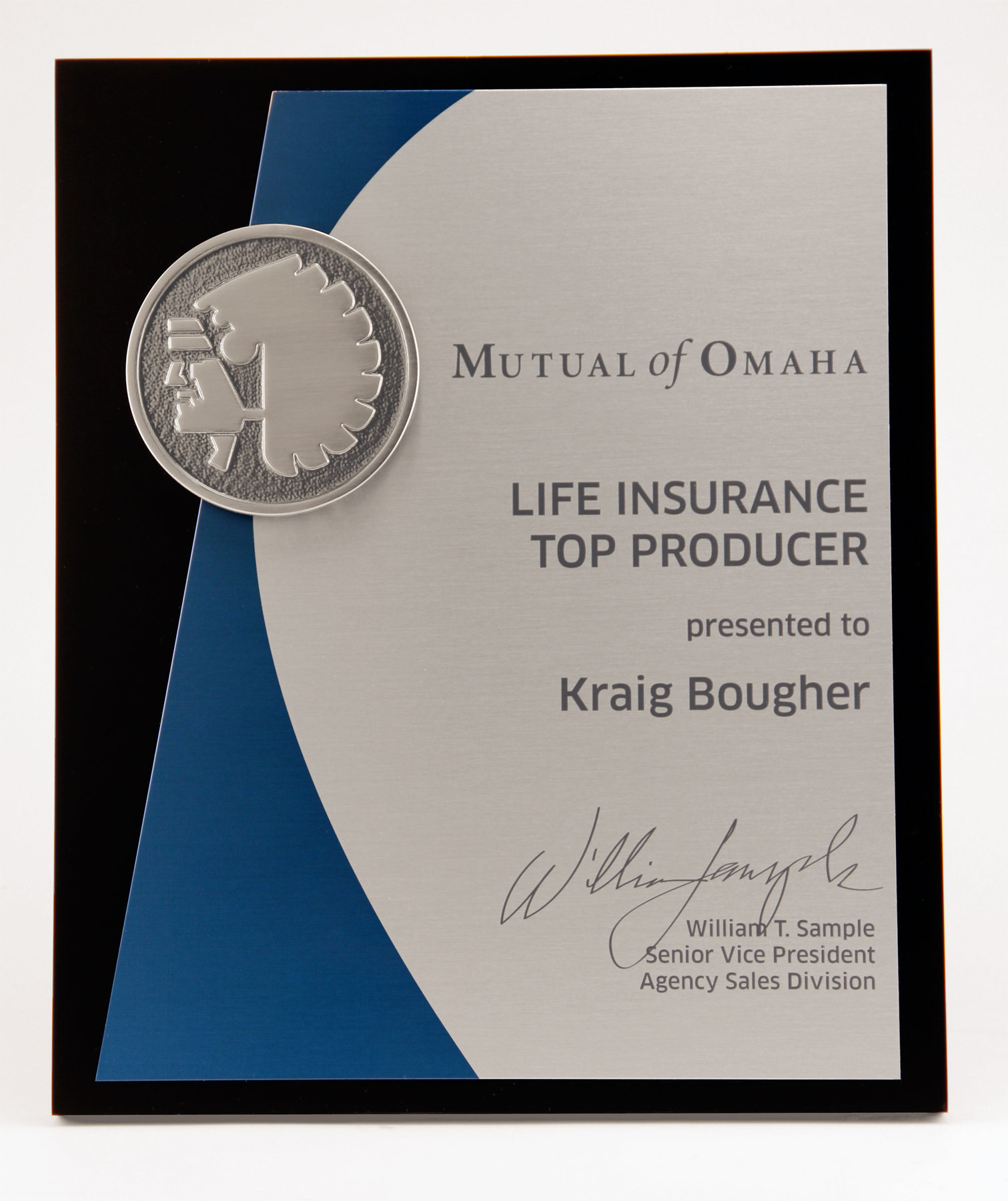 Mutual Of Omaha Life Insurance Top Producer Plaque | Bruce Fox
